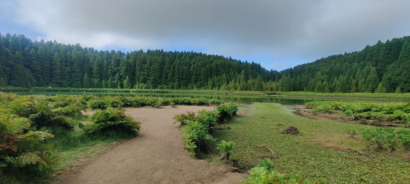Volcanic crater lake, Azores